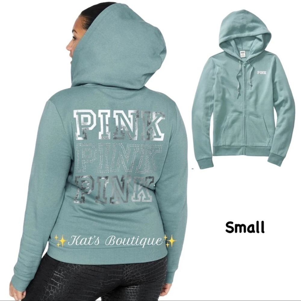 (NWT) Victoria’s Secret PINK Everyday Lounge Perfect Full-Zip Hoodie, Small